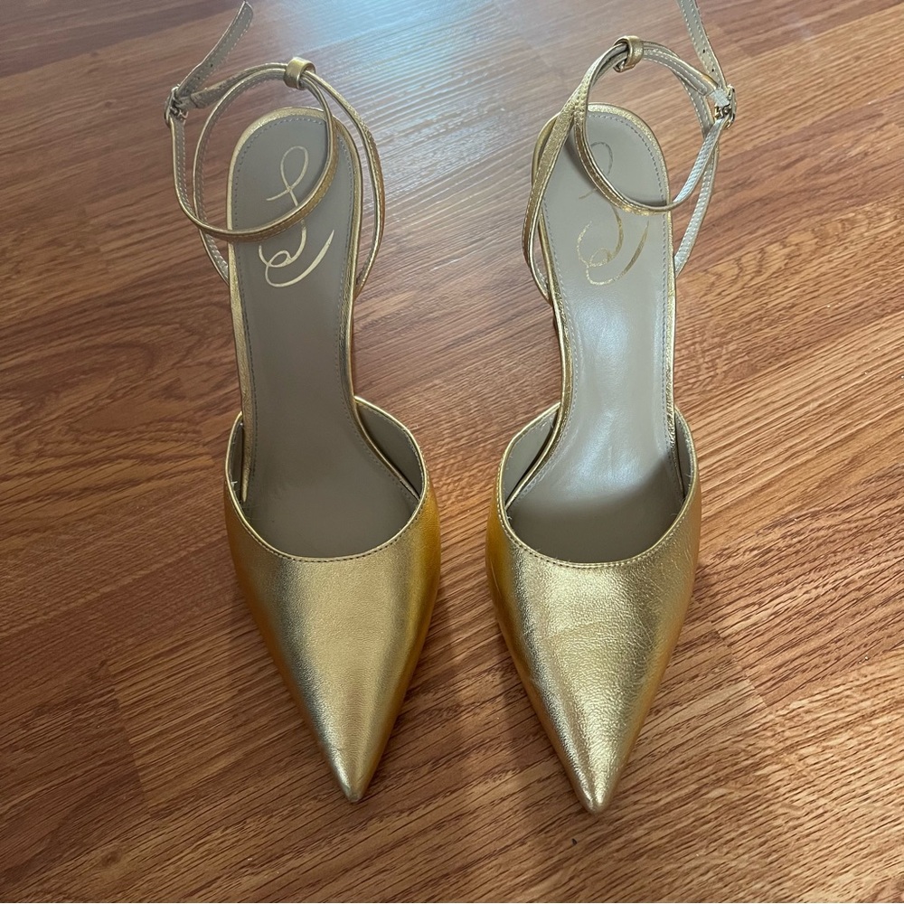 Sam Edelman Gold Pointed Heels